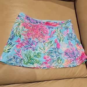 Lilly Pulitzer Blue and Pink Floral Mini Skirt